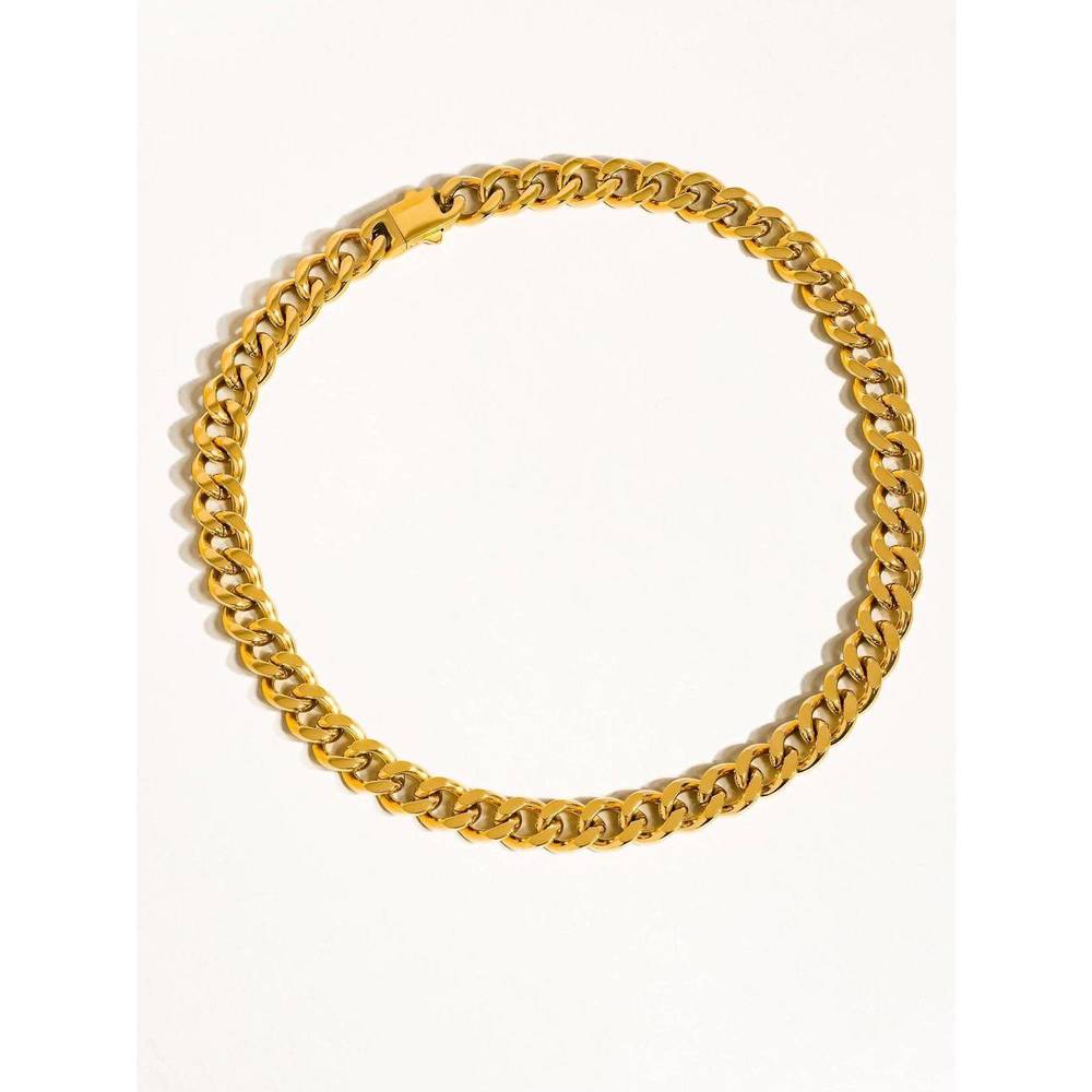NEW FLANERIE BY MAIQ women's non-tarnish classic bold chain necklace in yellow g